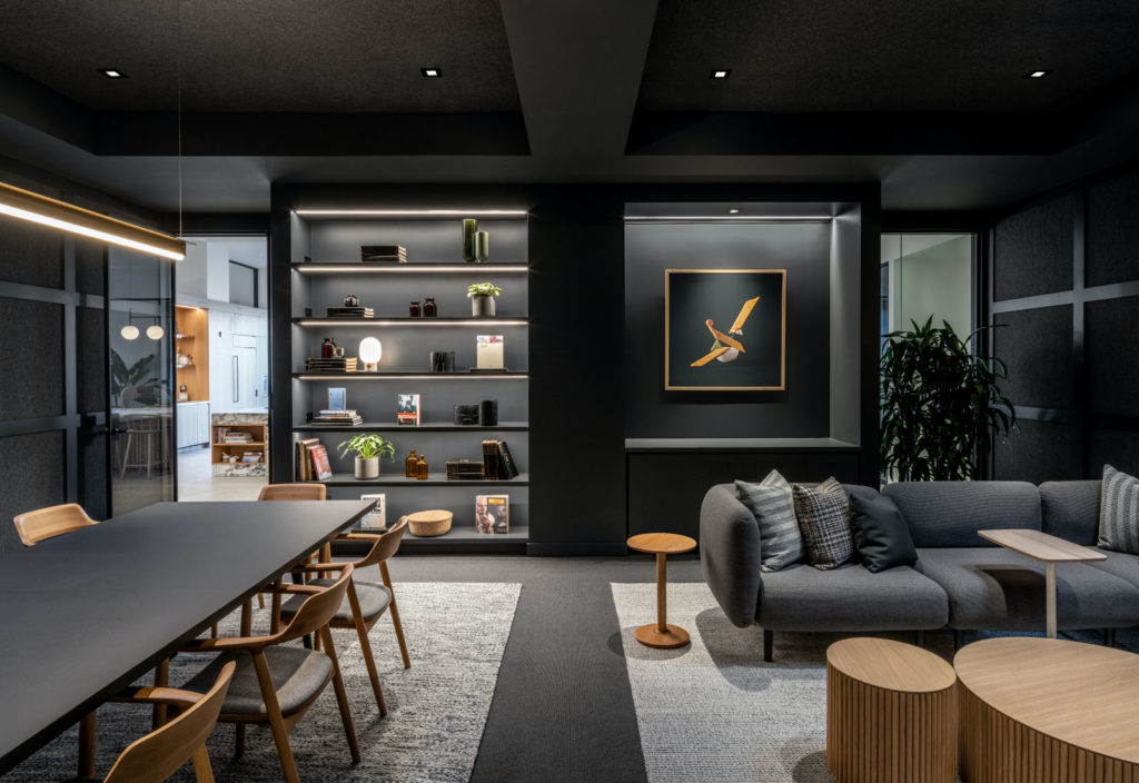 A smart office equipped with shades installed by Architectural Window Treatments.